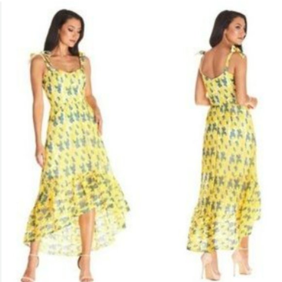 NWT, Dress The Population, Wren Yellow Dress, Size M - Picture 2 of 3